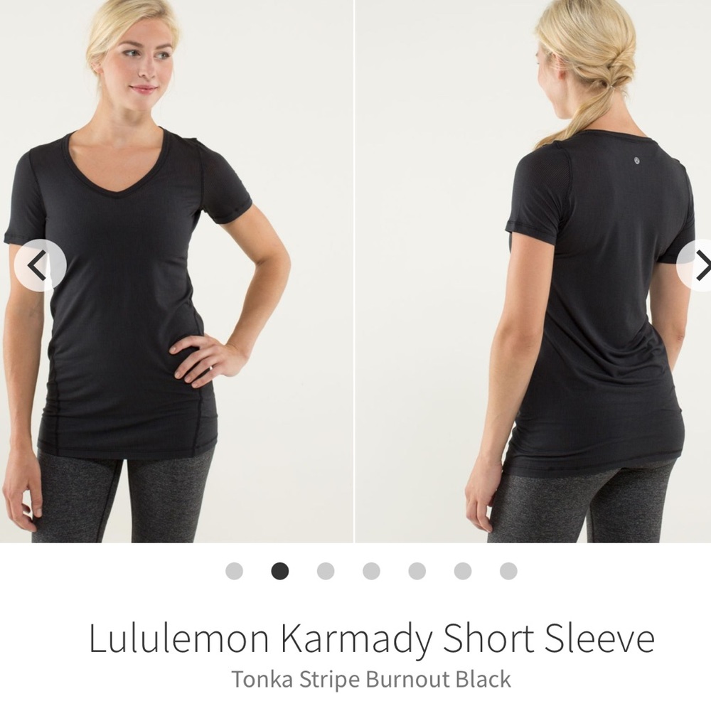 Lululemon Karmady Short Sleeve Tonka Stripe Burnout Black 2013 Style #: W3B07S 6